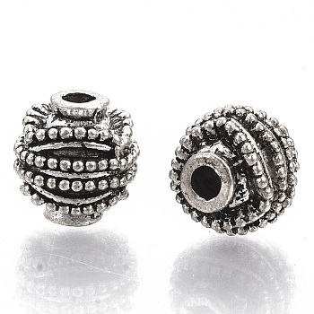 Tibetan Style Alloy Beads, Cadmium Free & Lead Free, Pine Cone, Antique Silver, 10x10mm, Hole: 2.5mm, about 350pcs/1000g