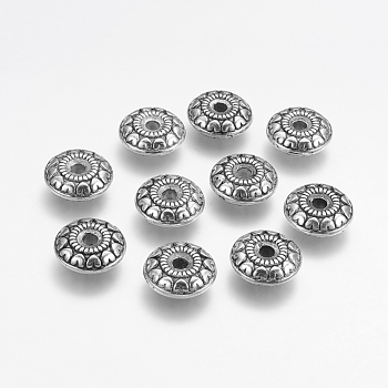 CCB Plastic Beads, Disc, Antique Silver, 18x6.5mm, Hole: 4mm