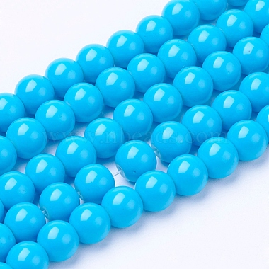 Painted Glass Bead Strands(X-DGLA-S071-8mm-12)-2