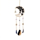 Moon and Devil Eye Wire Wrapped Hanging Ornaments(PW-WGAF98E-01)-1