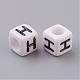 6MM White Letter Acrylic Cube Beads(X-PL37C9308-H)-2