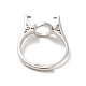 Adjustable Rhodium Plated 925 Sterling Silver Ring Components(STER-I016-006P)-3