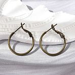 Brass Hoop Earrings, Ring, Antique Bronze, 20x1.5mm, Pin: 0.6mm(KK-I665-26A-AB)