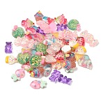 50Pcsc 10 Styles Translucent Resin Cabochons, Mixed Shapes, Mixed Color, 17.5~34.5x11~23x5~8.5mm, 5pcs/style(CRES-YW0001-29)