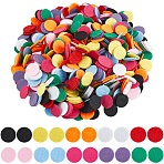 1000Pcs 10 Colors Flat Round Felt Fabric, for Kids DIY Crafts Sewing Accessories, Mixed Color, 20x1mm, 100pcs/color(DIY-SC0029-63A)