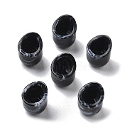 Two Tone Acrylic Beads, Imatation Gemstaone Beads, Column, Black, 14x18mm, Hole: 5mm and 9.5mm.(OACR-S042-06D)