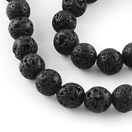 Dyed Natural Lava Rock Gemstone Round Bead Strands, 10mm, Hole: 1mm, about 42pcs/strand, 15.7 inch(X-G-R293-05)