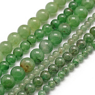 Natural Green Aventurine Beads Strands, Round, Grade B, 8~8.5mm, Hole: 1mm, about 46~48pcStrand, 15.75 inch(38cm)(G-E380-02-8mm)