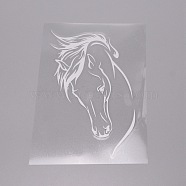 Waterproof 3D Plastic Wall Stickers, with Adhesive Tape, For Car Decorations, Horse, White, 19x13.5x0.01cm(DIY-WH0182-75)