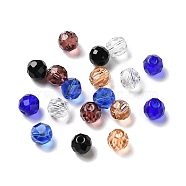 Glass K9 Glass, Imitation Austrian Crystal Beads, Faceted, Round, Mixed Color, 6mm, Hole: 1mm(GLAA-H024-15A)