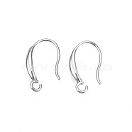 304 Stainless Steel Earring Hooks, with Horizontal Loop, Flat Ear Wire, Stainless Steel Color, 18x10x3mm, Hole: 2mm, 20 Gauge, Pin: 0.8mm(STAS-S057-60)