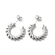 304 Stainless Steel Leafy Branch Wrap Stud Earrings for Women, Stainless Steel Color, 20.5x20.5x2.5mm, Pin: 0.9mm(EJEW-K243-05P)