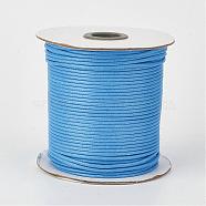 Eco-Friendly Korean Waxed Polyester Cord, Deep Sky Blue, 3mm, about 41.01~41.56 Yards(37.5~38m)/Roll(YC-P002-3mm-1133)