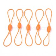 Elastic String, with Silicone Beads Buckle, for Hanging Tags, Cards, Keys, Orange, 65~78x1mm(EW-N006-001C)