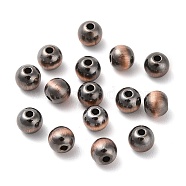 Opaque Acrylic Beads, Round, Copper Plated, 5x4.5mm, Hole: 1.4mm(MACR-M032-10R)