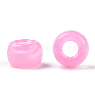 Acrylic Beads, Two Tone, Barrel, Pearl Pink, 9x6mm, Hole: 3.7mm, about 1700pcs/500g(KY-C013-06F)