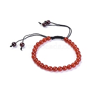 Natural Garnet/Carnelian(Dyed & Heated) Braided Bead Bracelets, with Nylon Thread Cord, 2-1/8 inch(5.45cm)(BJEW-JB04337-02)