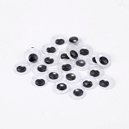 Wobbly Eye Plastic Cabochons, Black, 9x3mm(X-KY-S002-9mm)