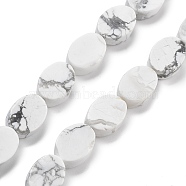 Natural Howlite Beads Strands, Oval, 14x10x5mm, Hole: 0.5mm, about 28pcs/strand, 15.55''(39.5cm)(G-P559-B05-01)