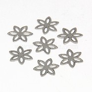 304 Stainless Steel Links connectors, Flower, 8x8x0.5mm, 500pcs/bag(STAS-I018-04)