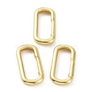 Brass Keychain Clasps, Long-Lasting Plated, Oval, Real 18K Gold Plated, 29x14.5x3.5mm, Inner Diameter: 9X23mm(KK-B046-01G)
