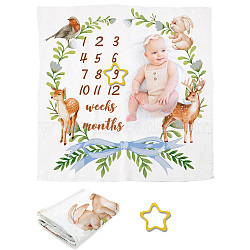 Polyester Baby Monthly Milestone Blanket for Boy and Girl, for Baby Photo Blanket Photography Background Prop Decor, Deer, 1200x1200mm(AJEW-WH0405-004)