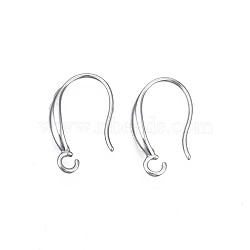 Tarnish Resistant 304 Stainless Steel Earring Hooks, with Horizontal Loop, Flat Ear Wire, Stainless Steel Color, 18x10x3mm, Hole: 2mm, 20 Gauge, Pin: 0.8mm(STAS-S057-60)