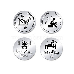 201 Stainless Steel Commemorative Coins, Decision Maker Coin, Double Sided Laser Engraving, Flat Round, Word, 30x2mm, 2pcs/set(AJEW-WH0454-016)