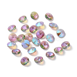 Glass Charms, Faceted, Cone, Orchid, 8x4mm, Hole: 1~1.2mm(RGLA-L026-A23)