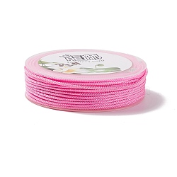 Braided Nylon Threads, Dyed, Knotting Cord, for Chinese Knotting, Crafts and Jewelry Making, Pearl Pink, 1mm, about 21.87 Yards(20m)/Roll(NWIR-E023-1mm-30)