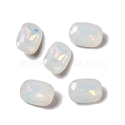 Opal Style K9 Glass Rhinestone Cabochons, Pointed Back & Back Plated, Octagon Rectangle, White Opal, 14x10x5mm(RGLA-J038-01C-234)