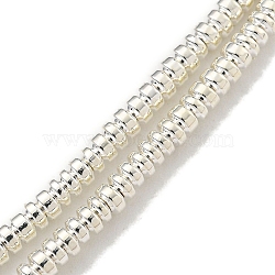 Electroplated Synthetic Non-Magnetic Hematite Beads Strands, Disc, Heishi Beads, Silver Plated, 2.5x1mm, Hole: 0.6mm, about 337pcs/strand, 16.06''(40.8cm)(G-I360-E01-04)