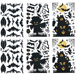 Gorgecraft 2 Sets PVC Plastic Window Sticker Decorations, Wall Home Halloween Party Decorations, Halloween Themed Pattern, 301x199x0.5mm(DIY-GF0005-66A)