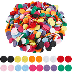 1000Pcs 10 Colors Flat Round Felt Fabric, for Kids DIY Crafts Sewing Accessories, Mixed Color, 20x1mm, 100pcs/color(DIY-SC0029-63A)