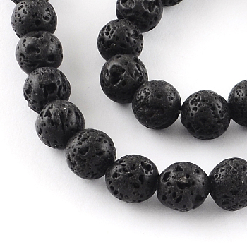 Dyed Natural Lava Rock Gemstone Round Bead Strands, 10mm, Hole: 1mm, about 42pcs/strand, 15.7 inch