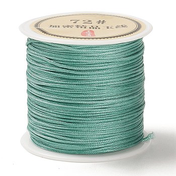 50 Yards Nylon Chinese Knot Cord, Nylon Jewelry Cord for Jewelry Making, Medium Aquamarine, 0.8mm
