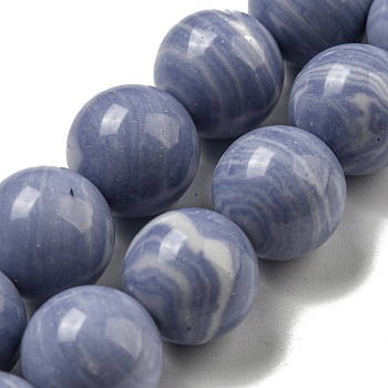 Synthetic Blue Lace Agate Beads Strands, Round, 12mm, Hole: 1mm, about 33pcs/strand, 15.94''(40.5cm)