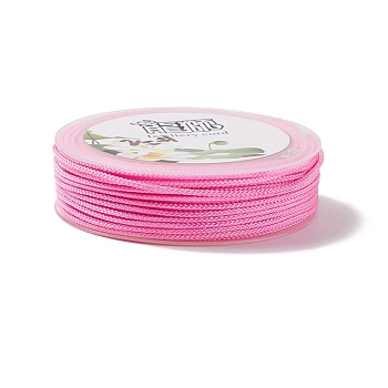 Braided Nylon Threads, Dyed, Knotting Cord, for Chinese Knotting, Crafts and Jewelry Making, Pearl Pink, 1mm, about 21.87 Yards(20m)/Roll