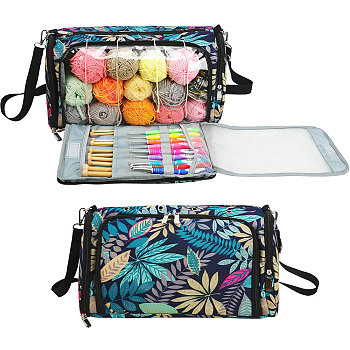 Oxford Zipper Knitting Bag, Yarn Storage Organizer, Crochet Hooks & Knitting Needles Bag, Colorful, 37x20x21cm