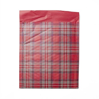 Kraft Paper & Plastic Bubble Envelope Bags, Self-adhesive Bag, Christmas Theme, Rectangle, Tartan Pattern, 27.5x21x0.35cm
