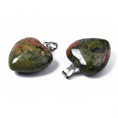 Pendentifs d'unakite naturelle(G-N0325-12B)-4