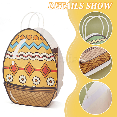 5pcs 5 colors Easter Egg Shaped Paper Bags(CARB-BC0001-19)-4