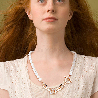 Anattasoul 2 pcs 2 couleurs abs plastique perle colliers de perles ensemble pour les femmes(NJEW-AN0001-21)-6