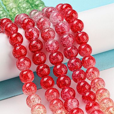 Spray Painted Crackle Glass Beads Strands(DGLA-C002-8mm-06)-2