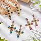 3 Pairs 3 Colors Plastic Cross Dangle Stud Earrings(EJEW-AN0004-63)-7