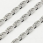 304 Stainless Steel Lumachina Chains, Snail Chains, Decorative Chains, Soldered, Stainless Steel Color, 3x1.5mm(CHS-K002-22-3mm)