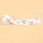 Cotton and Linen Wired Ribbon, for Christmas Party, Gift Wrapping, Home Decor, Crafts Making, Flower Pattern, 1-1/2 inch(38mm), about 2.95 Yards(2.7m)/Roll(FABR-PW0001-246A)