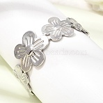 25MM 304 Stainless Steel Hollow Flower Cuff Bangles for Women, Tarnish Free, Stainless Steel Color, Inner Diameter: 2.13 inch(5.4cm)(SA-CBAB767-30P)