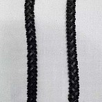 Imitation Leather Braided Lace Ribbon, Curve Lace Tape, Garment Accessories, for Home Decor DIY Sewing Craft, Black, 1/2 inch(13mm), about 15yard/card(WL-WH0003-02C)