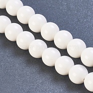 Natural Hokutolite Beads Strands, Round, White, 8mm, Hole: 1.2mm, about 53pcs/strand, 15.9 inch(40.5cm)(X-G-P363-E02)
